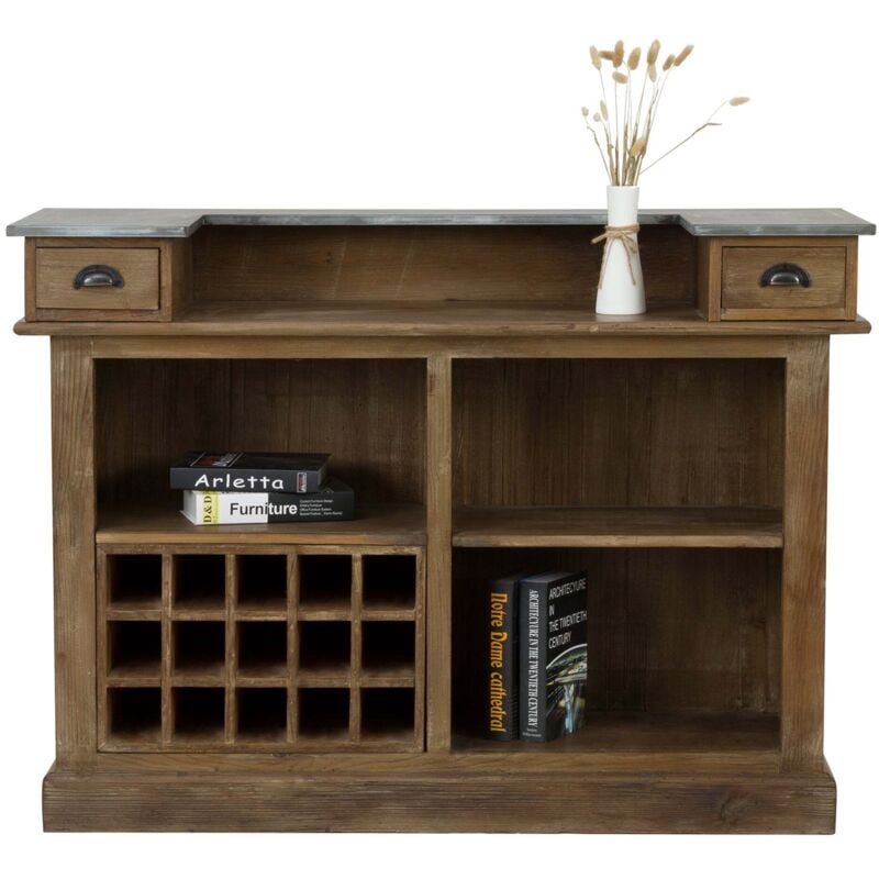 Rendez-vous Déco - Meuble de bar en bois de cèdre recyclé et métal - spritz