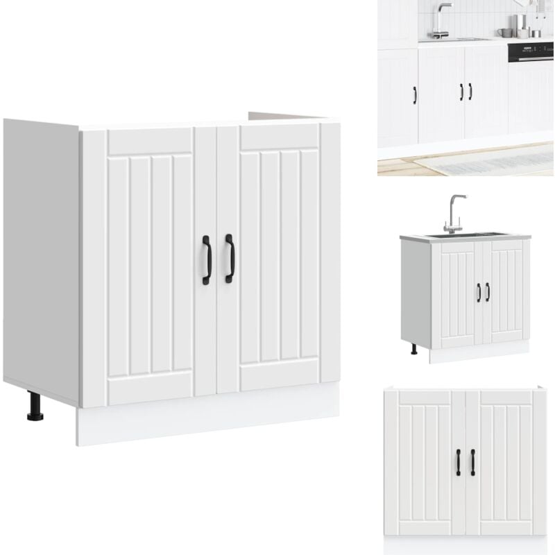 Meuble de base de lavabo Lucca blanc bois d'ingénierie - Meuble Bas Du Lavabo - Meubles Bas Du Lavabo - Meuble Bas De Cuisine - Meuble Bas Du Lavabo