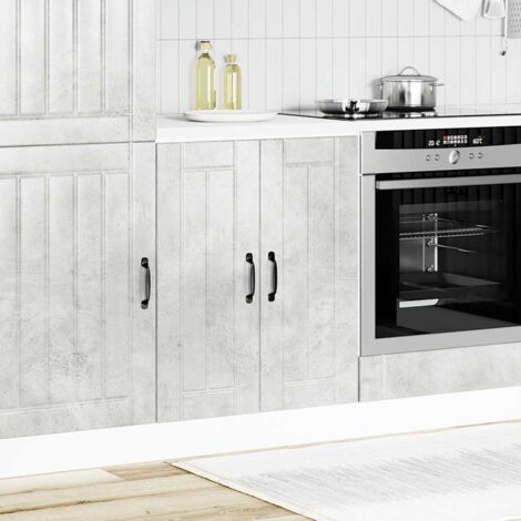 Meuble de base de lavabo Lucca gris béton bois ingénierie CFW56246