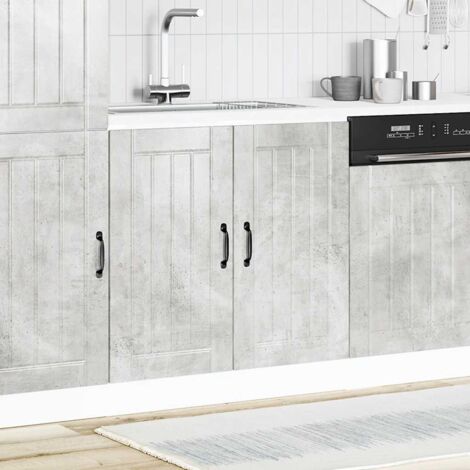 Meuble de base de lavabo Lucca gris béton bois ingénierie CFW61661