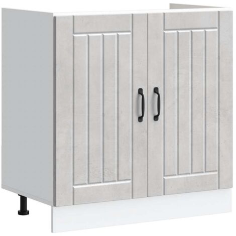 Meuble de base de lavabo Lucca gris béton bois ingénierie vidaXL