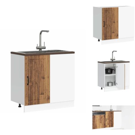 Meuble de base de lavabo Lucca vieux bois bois d'ingénierie - Meuble Bas Du Lavabo - Meubles Bas Du Lavabo - Meuble Bas De Cuisine - Meuble Bas Du Lavabo Pour Cuisine