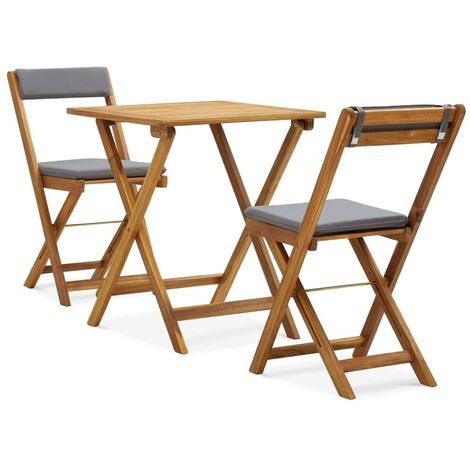 7 pcs Ensemble de Bistro Bois Massif d'Acacia Meuble Multi Couleurs vidaXL