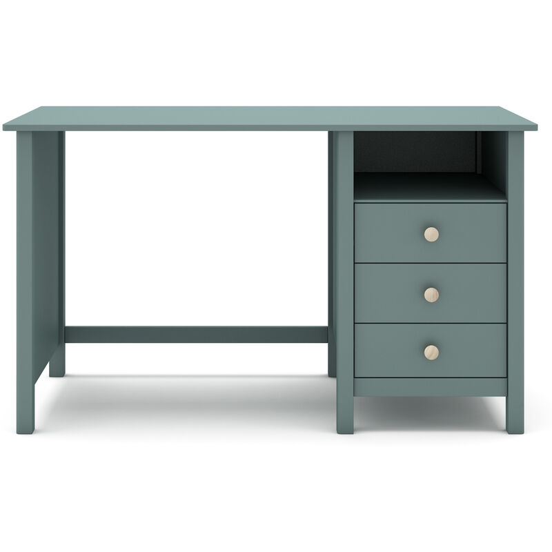 Pegane - Meuble de bureau, table de bureau avec 3 tiroirs coloris vert pétrole - Longueur 120 x Profondeur 54 x Hauteur 74 cm