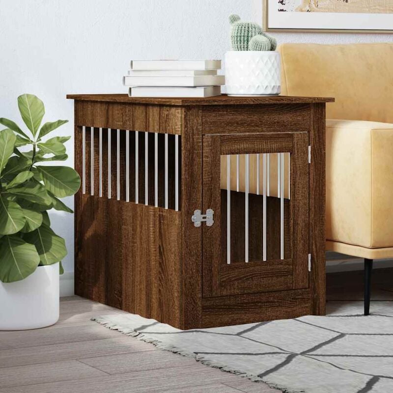 Vidaxl - Meuble de cage pour chiens chêne marron 55x80x68 cm