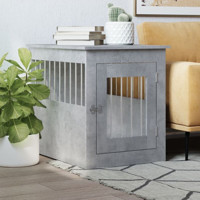 Vidaxl - Meuble de cage pour chiens gris béton 55x75x65 cm