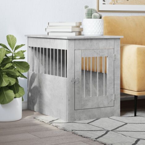Meuble de cage pour chiens，Parc Enclos pour chien gris béton 55x80x68 cm CFW111660