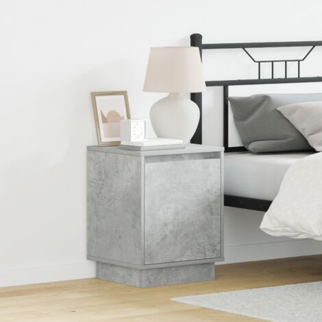 Meuble de chevet avec éclairage LED Béton gris 39x34,5x50 cm vidaXL