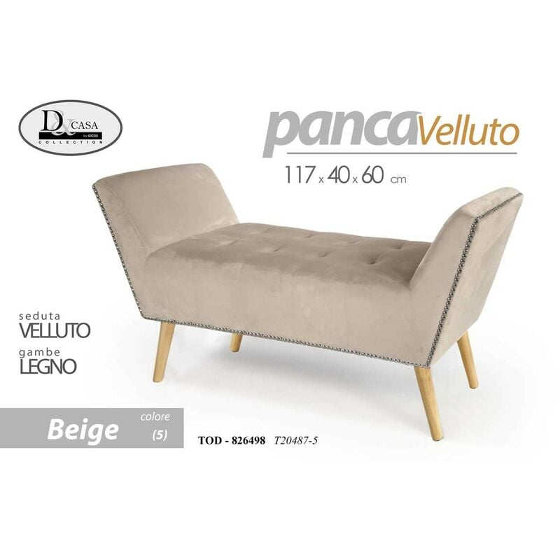 Webmarketpoint - Meuble de chevet banc beige cm 117 x 40 x 60 h