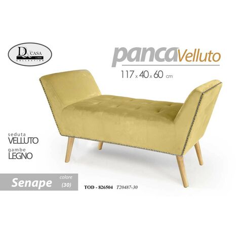 Meuble de chevet banc moutarde cm 1170 x 40 x 60 h