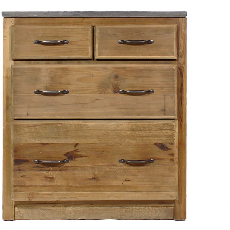 Made In Meubles - Meuble bas de cuisine 4 tiroirs - Champêtre