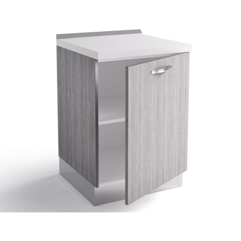 Base cuisine 60x60x84 cm en bois gris islande avec une porte - Massa
