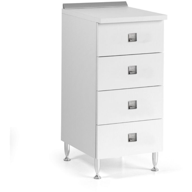 Toscohome - Meuble de cuisine à 4 tiroirs blanc 40x50x87H cm - Tagor