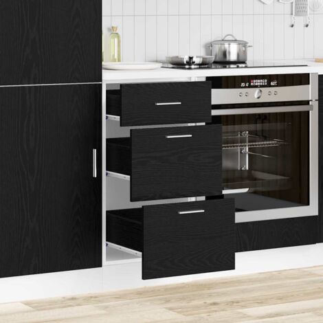 Meuble de cuisine bas avec tiroir-Armoire de rangement Chêne noir 40 x 46 x 81,5 cm