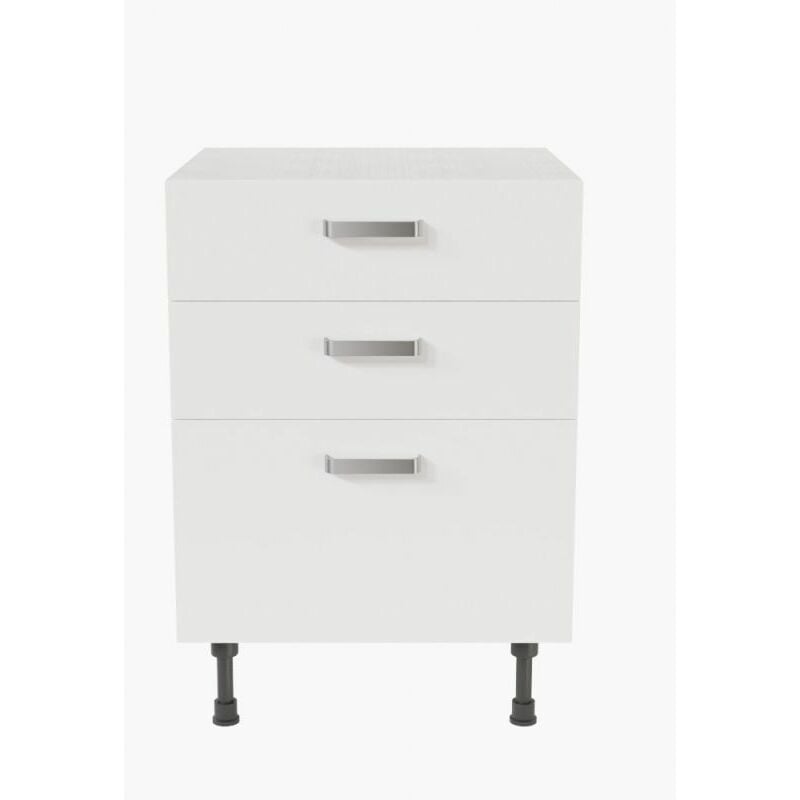 Meuble de cuisine bas Casserolier - 60 cm - Blanc