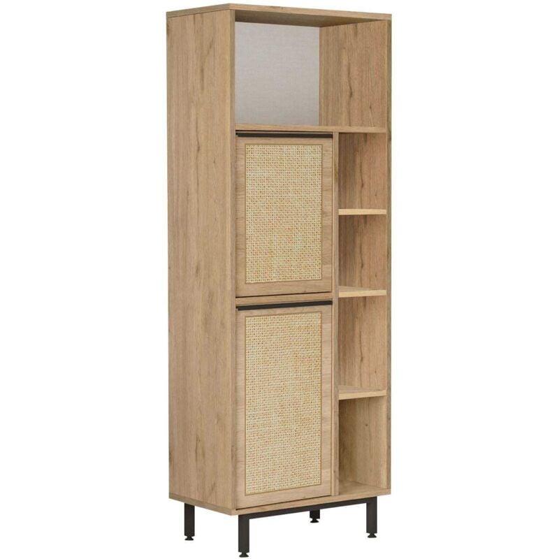 Meuble de cuisine en aggloméré et effet cannage Only