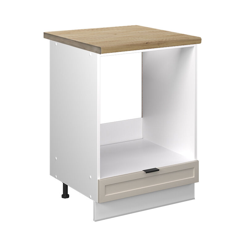 Vicco - Meuble pour four Fame-Line, GrisBeige, 60 cm, pt Chêne