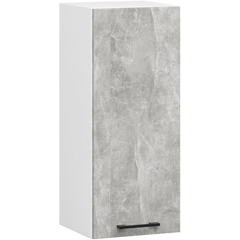 Armoires de cuisine haute Akord W30 oliwia H720 Blanc 30 cm 1 porte façade Béton 2 étagères 30x30x72 cm