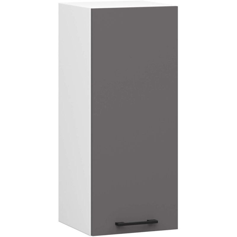 Armoires de cuisine haute Akord W30 oliwia H720 Blanc 30 cm 1 porte façade Gris Graphite 2 étagères 30x30x72 cm