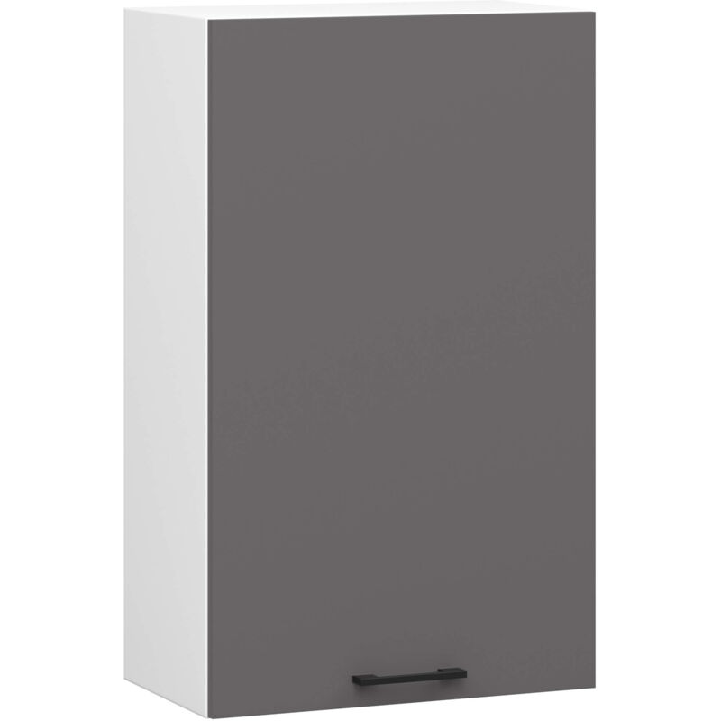Armoires de cuisine haute Akord W50 oliwia H720 Blanc 50 cm 1 porte façade Gris Graphite 2 étagères 50x30x72 cm