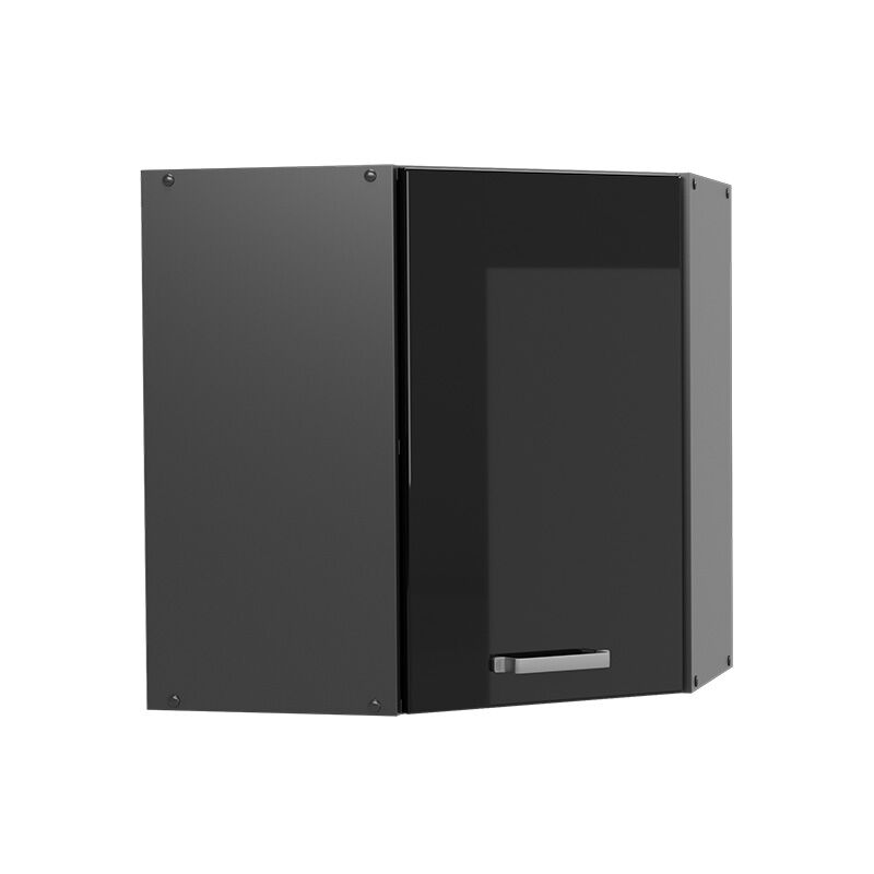 Elément haut de cuisine R-Line, Noir Haute brillance, 57 cm Vicco