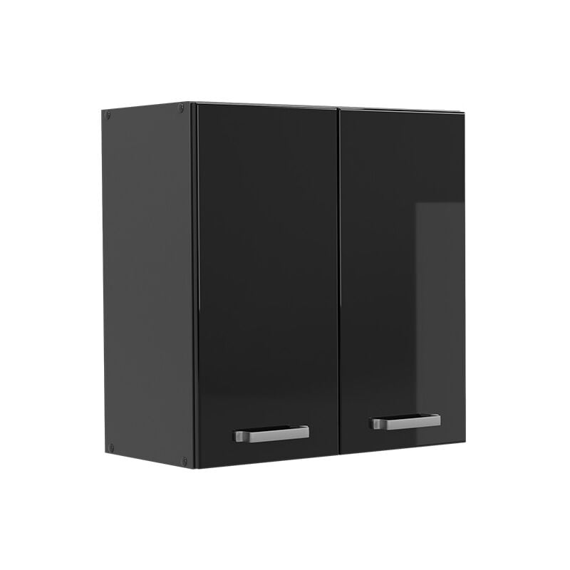 Elément haut de cuisine R-Line, Noir Haute brillance, 60 cm Vicco