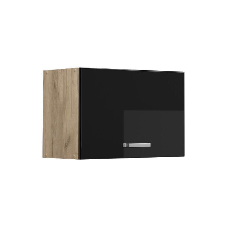 Elément haut de cuisine R-Line, Noir Haute brillance, 60 cm Plat Vicco