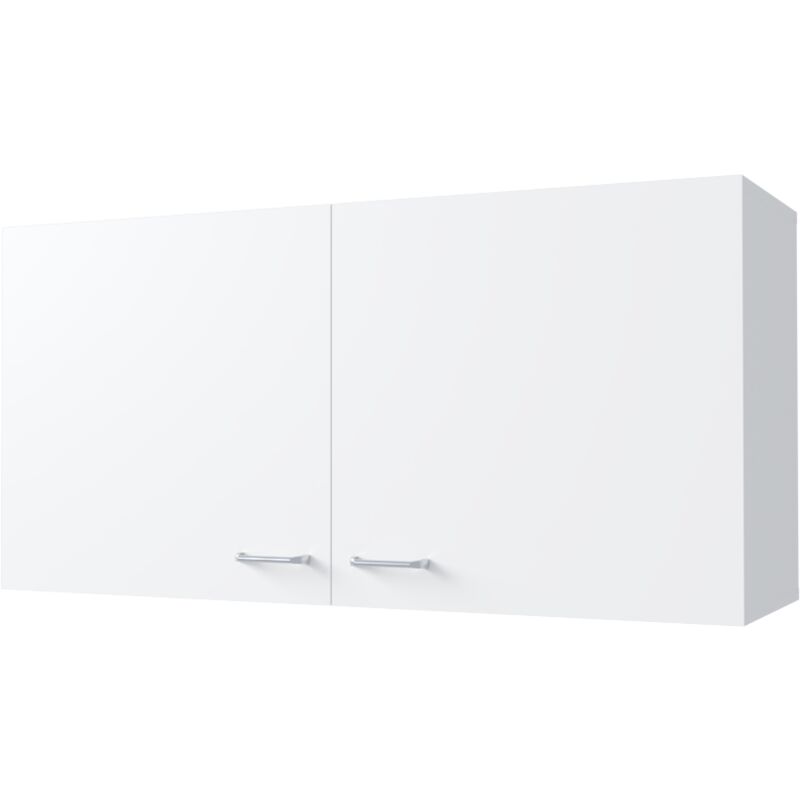 Meuble de cuisine Napoles en mélaminé avec 2 portes et de nombreux rangements , Blanc , 49 cm x 100 cm x 32 cm