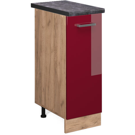 Cuisine Intégrée Vicco R-Line 160 Cm – Anthracite/Bordeaux Ultra-brillant – Neuve