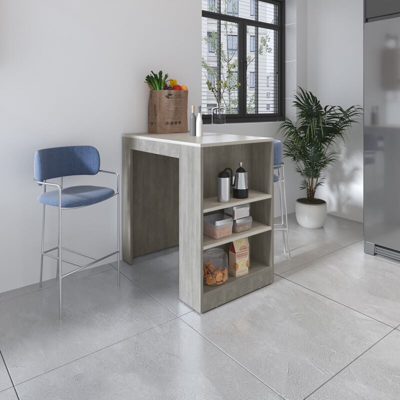 Tuhome Concept - Meuble de cuisine Rochet en mélaminé Rochet avec 4 meubles et 3 étagères