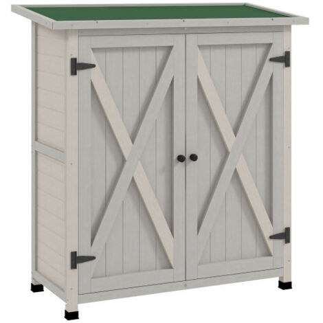 Meuble de jardin, Casinha para ferramentas de jardin, dimensions: 110 x 55 x 117 cm, gris claro., meuble extérieur, design moderne