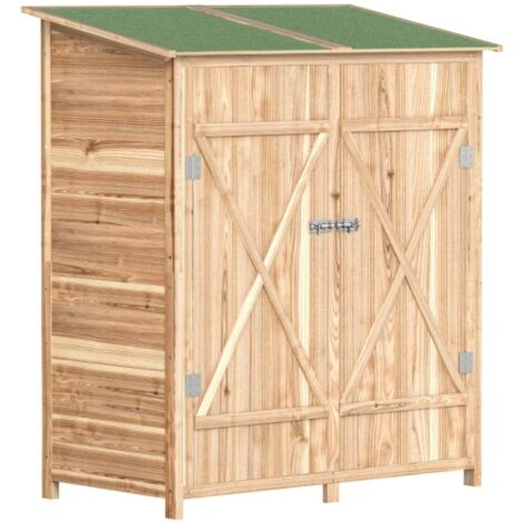 Meuble de jardin, Coffret à outils de jardin avec mesa de apoio, fabricada em bois de cedro, dimensions: 140 x 75 x 157 cm, meuble extérieur, design moderne