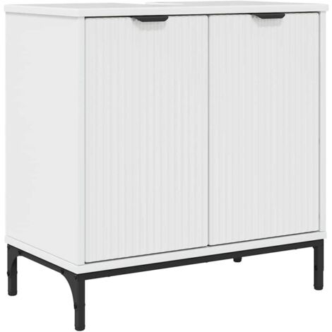 Meuble de Lavabo de Salle de Bain avec stockage Blanc brillant CFW534594