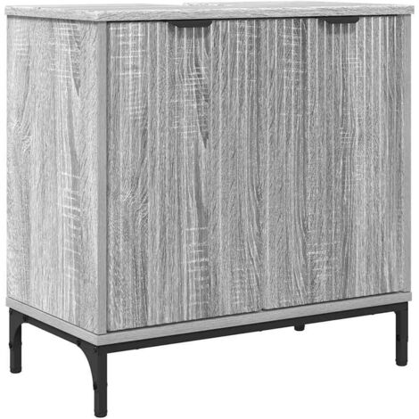 Meuble de Lavabo de Salle de Bain avec stockage Gris Sonoma CFW203548
