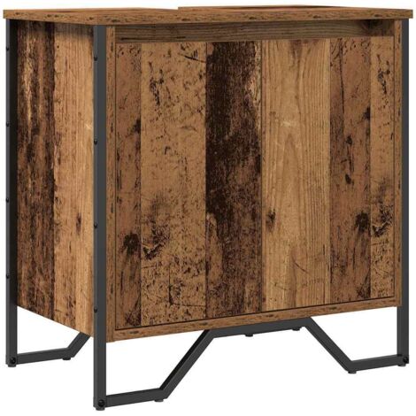 Meuble de Lavabo de Salle de Bain Bois Ancien 60 x 35 x 60 cm CFW792564