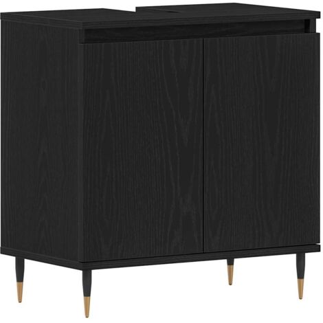 Meuble de Lavabo de Salle de Bain Chêne noir 58 x 33 x 60 cm CFW398008