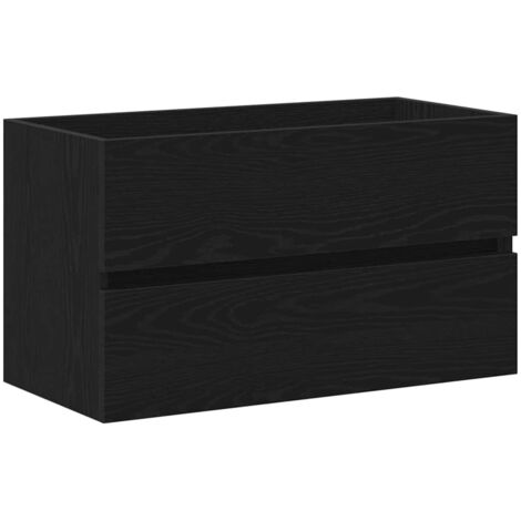 Meuble de Lavabo de Salle de Bain Chêne noir 80 x 38,5 x 45 cm CFW382620