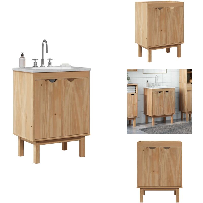 Vidaxl - Meuble de lavabo de salle de bain otta 59x40x80 cm bois massif - Meuble De Lavabo De Salle De Bain - Meubles De Lavabo De Salle De Bain