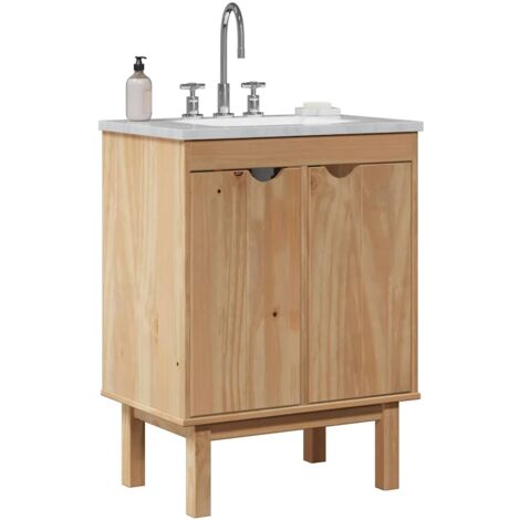 Meuble de lavabo de salle de bain,Armoire de salle de bain, Meuble sous Vasque OTTA 59x40x80 cm bois massif FR799713 DESIGN IN