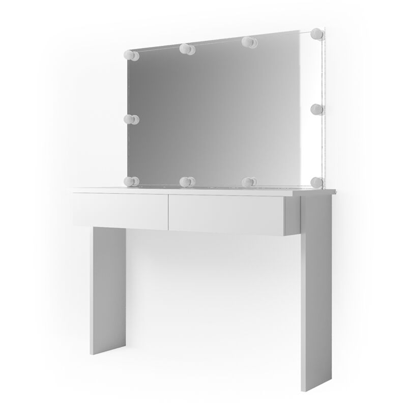 Vicco - Coiffeuse Azur, Blanc, 120 cm avec éclairage led