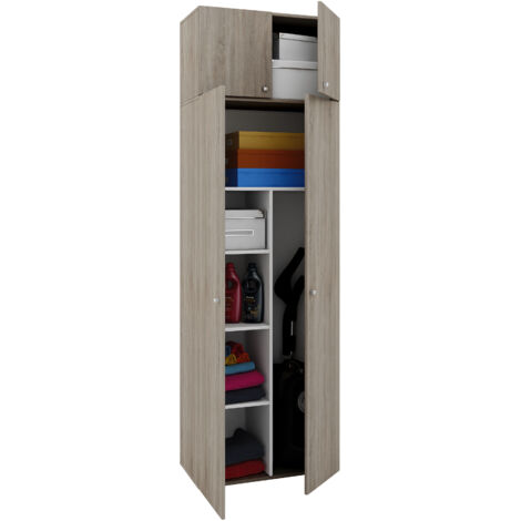 Meuble de nettoyage d'armoire à balai en bois Vandol 70x218x40 - VCM