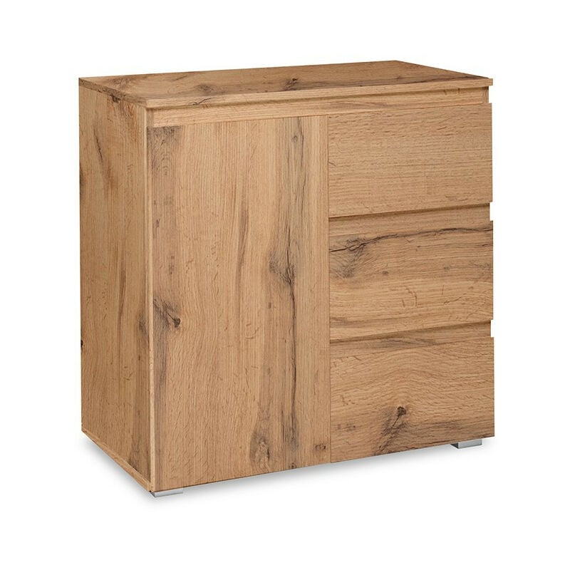 Meuble de rangement 1 porte 3 tiroirs naturel