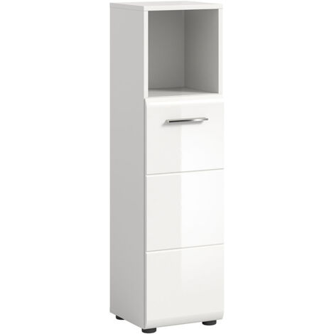 Meuble de rangement 1 porte blanc brillant - ICEDY