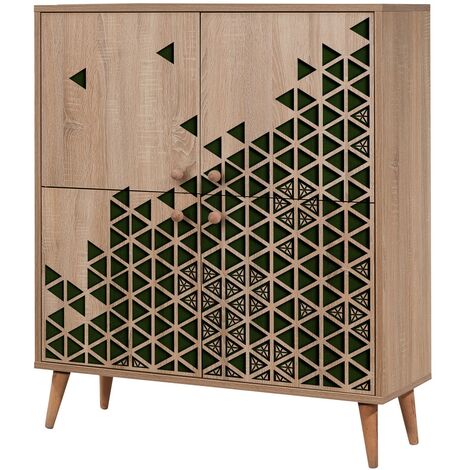 Meuble de rangement 4 portes bois naturel Kiza 121