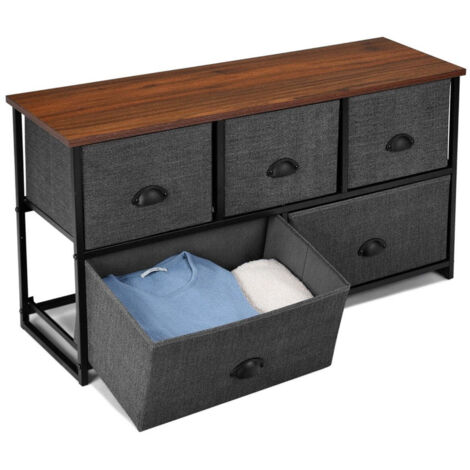 Meuble de rangement 5 tiroirs coffre de rangement cube horizontal 100 x 30 x 535 cm
