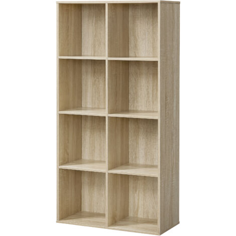 Meuble de Rangement, 8 Compartiments, Présentoir, Couleur Boisée