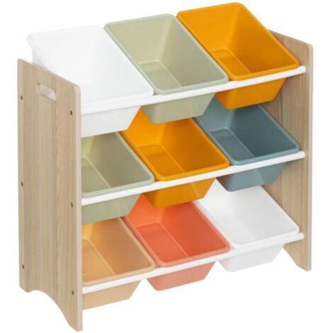 Meuble de Rangement 9 Bacs Play 64cm Multicolore
