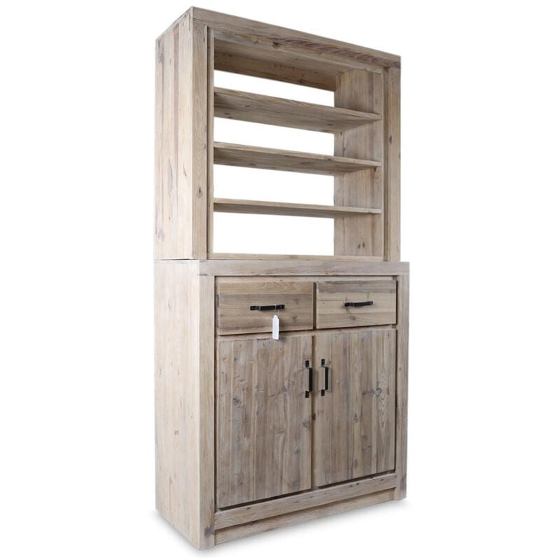 Vaisselier 2 tiroirs naturel - Bois - Naturel - Décoration d'Autrefois