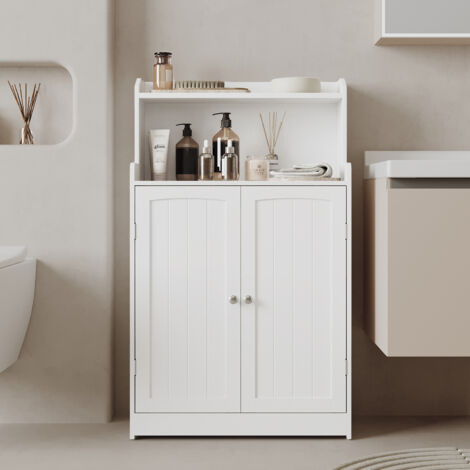 Meuble de Rangement, Armoire, 2 Portes, 2 Étagères Réglables, pour Salle à Manger, Cuisine, Salon, 30,1 x 60,1 x 100,1 cm, Blanc