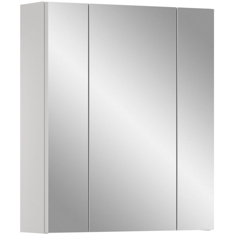 Meublorama - Meuble de rangement avec miroirs – Blanc laqué – kleankin